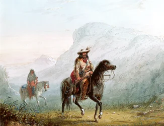 Bourgeois Walker und seine Squaw, 1837